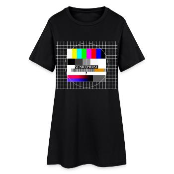 Photo d’essai Émission pause 80 années 90 costume de fête - Robe T-shirt Femme - noir - Devant