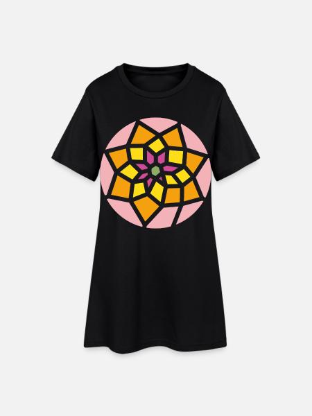 mandala - Robe T-shirt Femme - noir