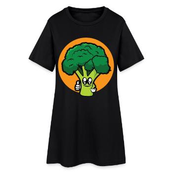 brocoli rigolo - design - Robe T-shirt Femme - noir - Devant