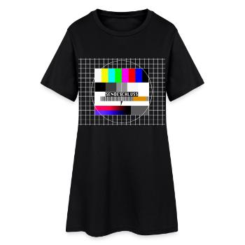 Image d’essai Fin de l’émission 80 années 90 costume de fête - Robe T-shirt Femme - noir - Devant