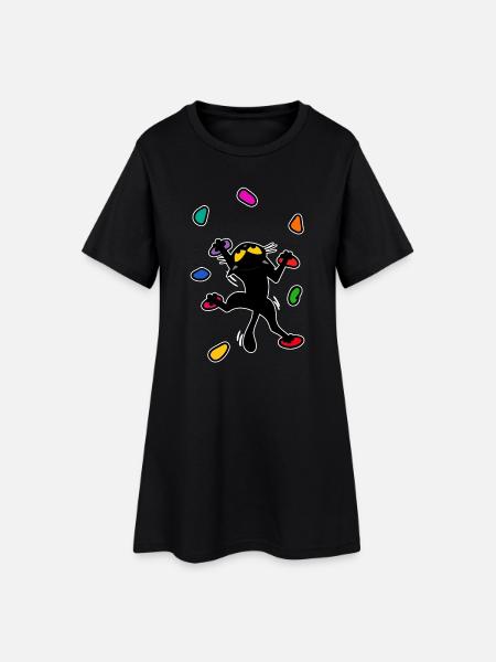 Boulder chat chat escalade escalade Escalade Drôle - Robe T-shirt Femme - noir
