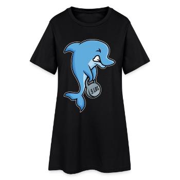 conception forte de forme physique de dauphin - Robe T-shirt Femme - noir - Devant