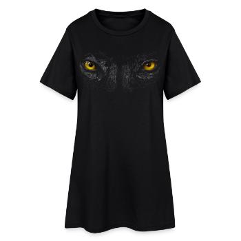 yeux - Robe T-shirt Femme - noir - Devant