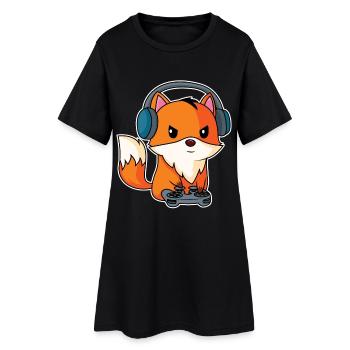 Gaming Fuchs - Spieler Fuchs - Frauen T-Shirt-Kleid - Schwarz - Vorne