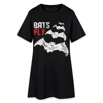 Bats Fly - Frauen T-Shirt-Kleid - Schwarz - Vorne