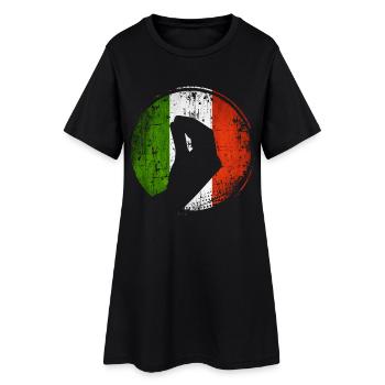 Drapeau italien avec un geste typique de la main - Robe T-shirt Femme - noir - Devant