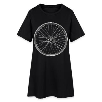 rad speichen fahrrad kurier cycle rund drehen lol - Frauen T-Shirt-Kleid - Schwarz - Vorne