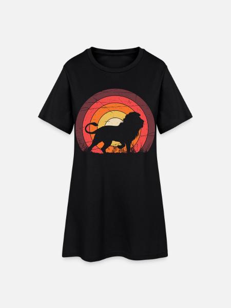 Ein Löwe - Frauen T-Shirt-Kleid - Schwarz