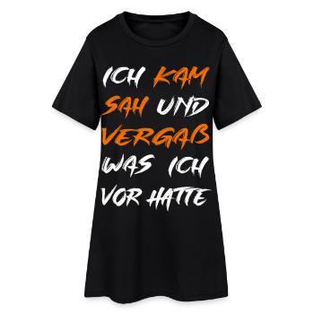 Ich kam sah und vergaß - Frauen T-Shirt-Kleid - Schwarz - Vorne