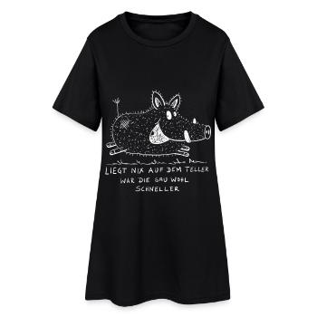 Little boar with saying I hunter - Women’s T-Shirt Dress - black - Front