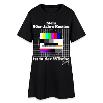 Testbild 90er Jahre Kostüm In Der Wäsche Motto - Frauen T-Shirt-Kleid - Schwarz - Vorne