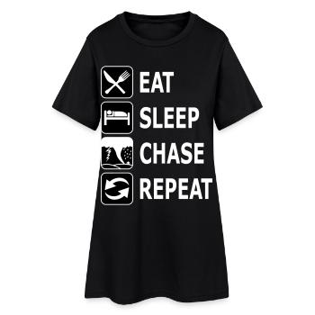 manger dormir chasser répéter, chassant les tornades, twister - Robe T-shirt Femme - noir - Devant