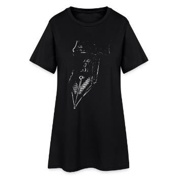 Skizzenhafte Dolchklinge - Frauen T-Shirt-Kleid - Schwarz - Vorne