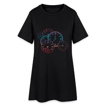 Horloge vintage - Robe T-shirt Femme - noir - Devant
