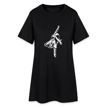 Ballett - Frauen T-Shirt-Kleid - Schwarz - Vorne