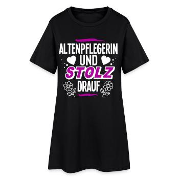 Altenpflegerin - Frauen T-Shirt-Kleid - Schwarz - Vorne