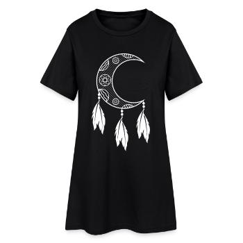 Capteur de rêves croissant de lune ouvert à droite - Robe T-shirt Femme - noir - Devant