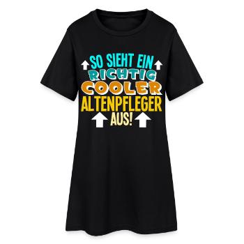 Altenpfleger - Frauen T-Shirt-Kleid - Schwarz - Vorne