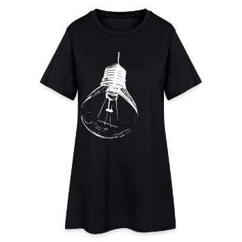 Minimalistische Glühbirnen-Skizze - Frauen T-Shirt-Kleid - Schwarz - Vorne