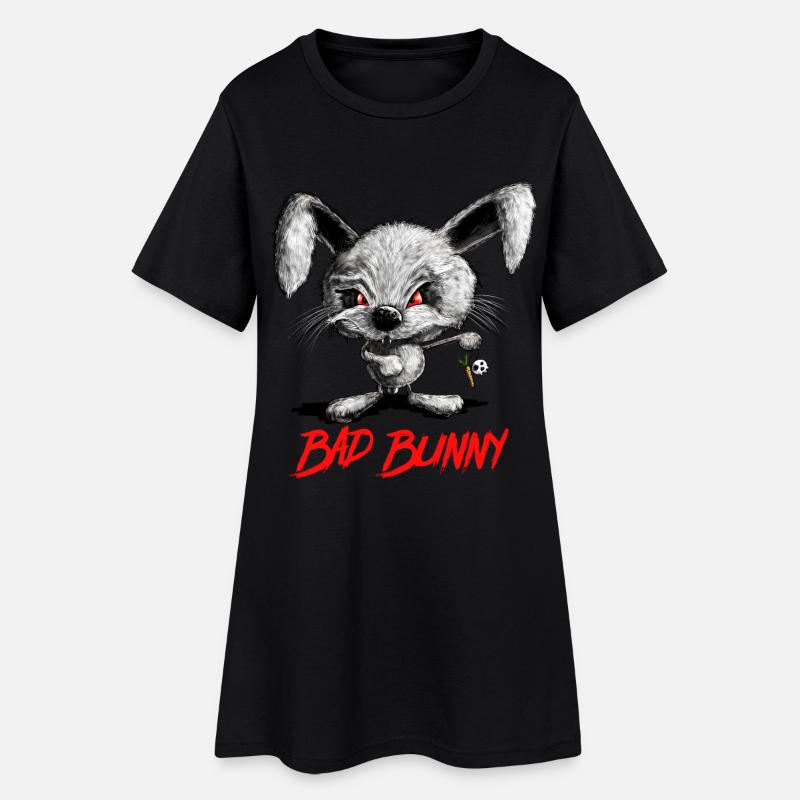 Halloween Vampire Rabbit I Rabbit I Evil Rabbit - Women’s T-Shirt Dress - black