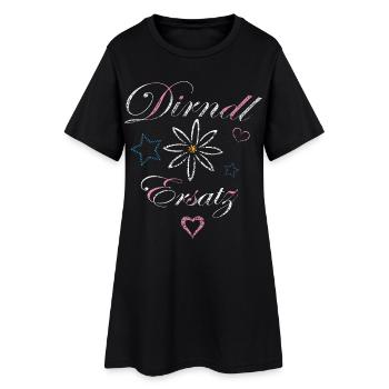 Dirndl Ersatz Wiesen Trachten - Frauen T-Shirt-Kleid - Schwarz - Vorne