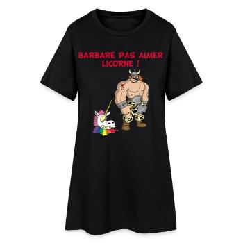 Barbare et licorne - Robe T-shirt Femme - noir - Devant