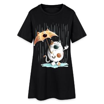 Rainy Day - Robe T-shirt Femme - noir - Devant