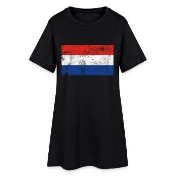 Drapeau Pays-Bas Drapeau Grunge Retro Vintage - Robe T-shirt Femme - noir - Devant