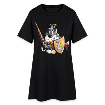 Chat Chevalier - Robe T-shirt Femme - noir - Devant