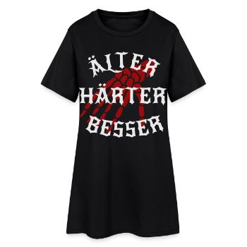 Älter, Härter, Besser - Frauen T-Shirt-Kleid - Schwarz - Vorne