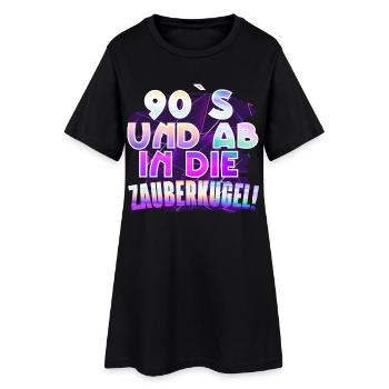 90 s Retro Vintage 1990 - Frauen T-Shirt-Kleid - Schwarz - Vorne