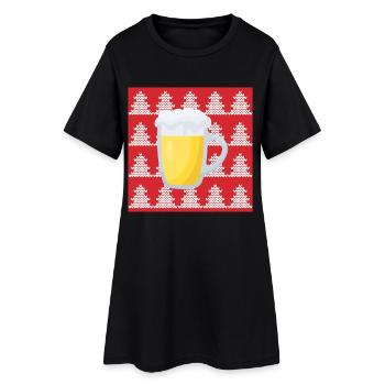 Bière de Noël laide - Robe T-shirt Femme - noir - Devant