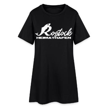 Rostock Heimathafen - Frauen T-Shirt-Kleid - Schwarz - Vorne