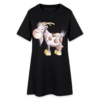Die Ziege ist da  - Frauen T-Shirt-Kleid - Schwarz - Vorne