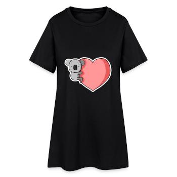 Câlin au cœur du koala - Robe T-shirt Femme - noir - Devant