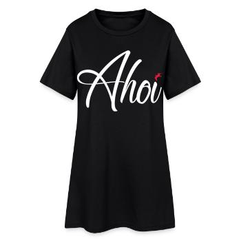 Ahoi - Frauen T-Shirt-Kleid - Schwarz - Vorne