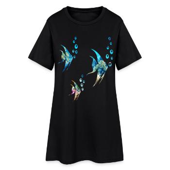 Poissons - Robe T-shirt Femme - noir - Devant