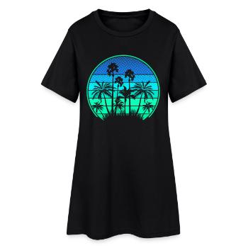 Île Palm - Robe T-shirt Femme - noir - Devant