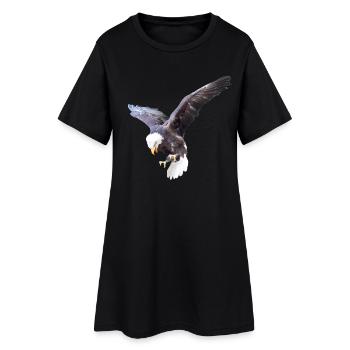 L’aigle en piqué - Robe T-shirt Femme - noir - Devant