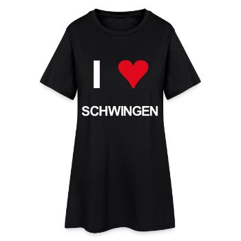 I love schwingen - Frauen T-Shirt-Kleid - Schwarz - Vorne
