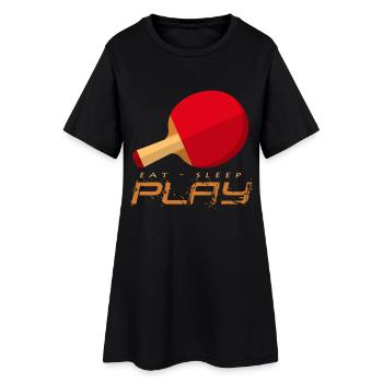 Pingpong Energy: Eat Sleep Play - Women’s T-Shirt Dress - black - Front