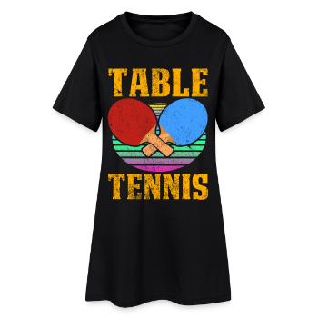 Table Tennis Lover Graphic - Women’s T-Shirt Dress - black - Front