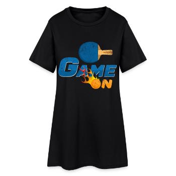 Game On Table Tennis Flame - Women’s T-Shirt Dress - black - Front