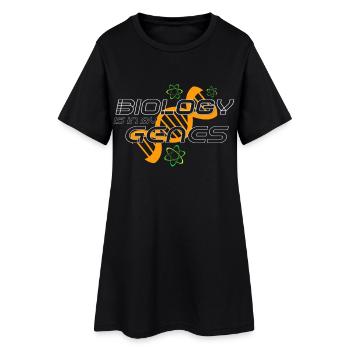 Biologie Genetik Logo Druck - Frauen T-Shirt-Kleid - Schwarz - Vorne