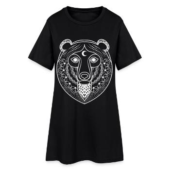 Filigree bear face - bear - bear - Women’s T-Shirt Dress - black - Front
