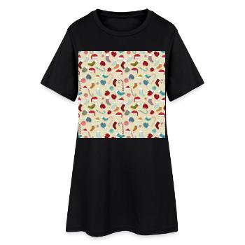 Weihnachten boutons noël noel navidad jul - Robe T-shirt Femme - noir - Devant