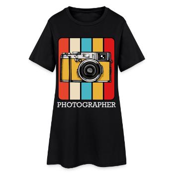 Bloc Pop Art Rétro - Robe T-shirt Femme - noir - Devant