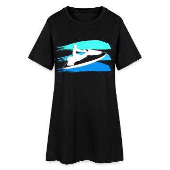 Éclaboussure de couleur de conducteur de jet ski - Robe T-shirt Femme - noir - Devant