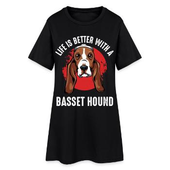 Life is better with the Basset Hound - Women’s T-Shirt Dress - black - Front