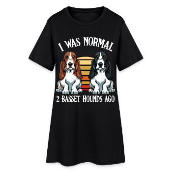 J’étais un Basset Hound normal de 2 Basset Hogo - Robe T-shirt Femme - noir - Devant